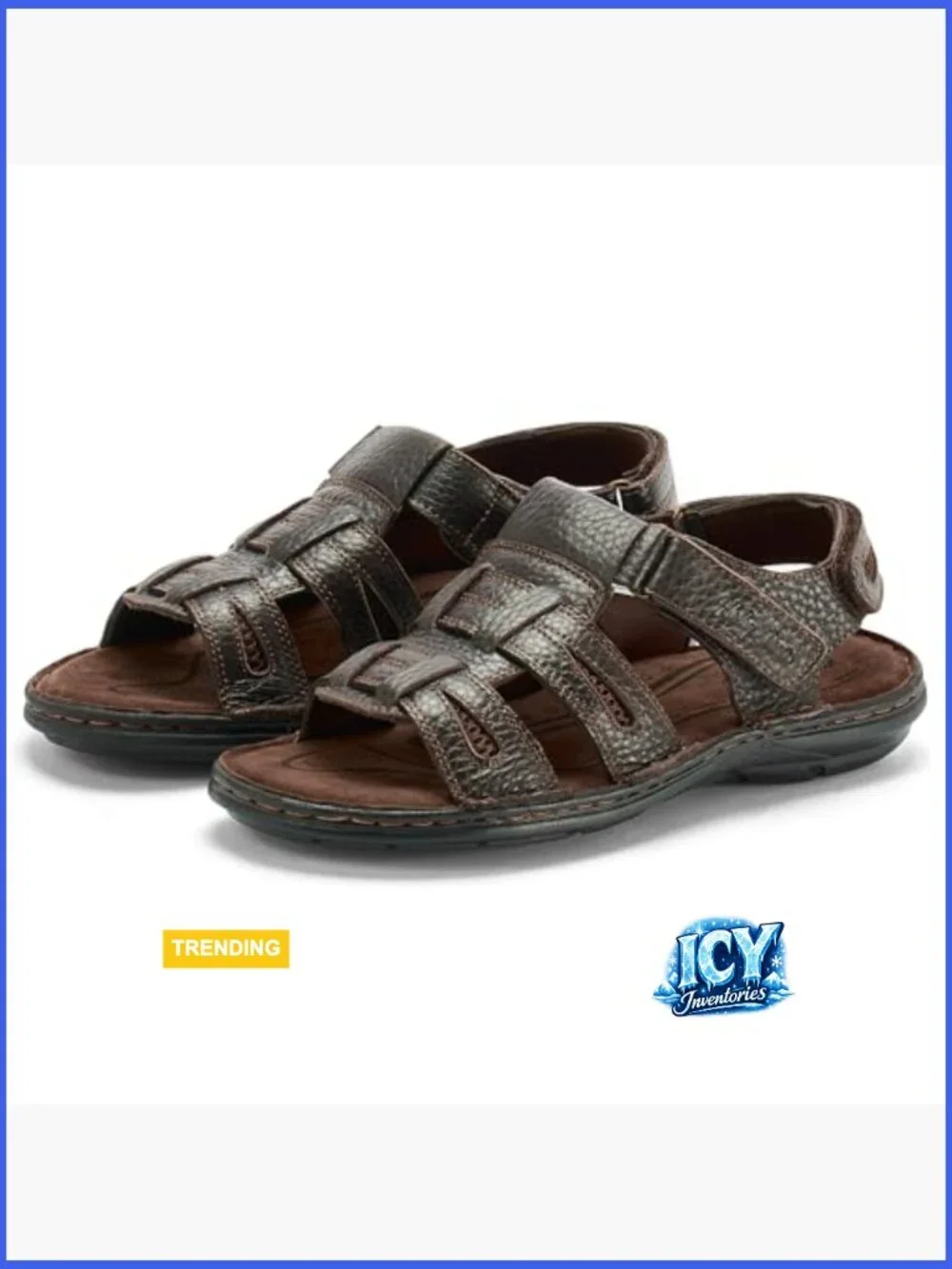 Men's Leather Sandals Open Toe Fisherman Hiking Outdoor Casual Summer